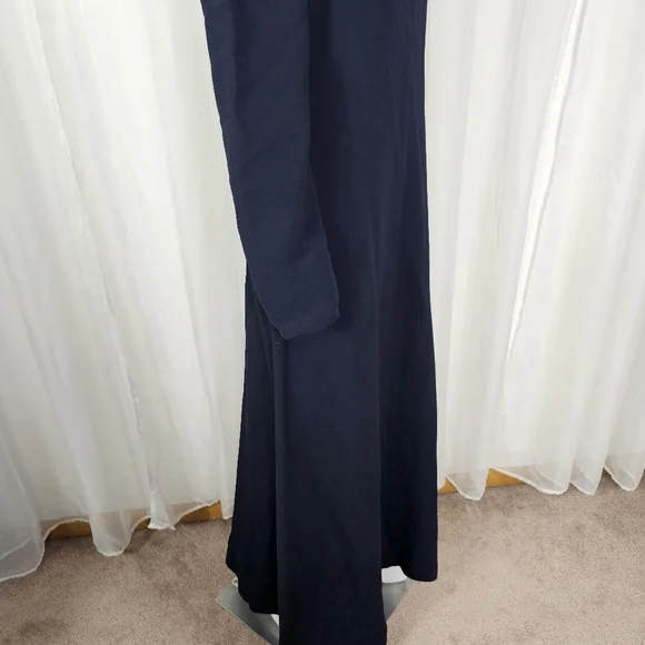 Joseph Aboud Deep Navy Blue Strappy Off-Shoulder Long Sleeve Dress Size 8 - Picture 8 of 14